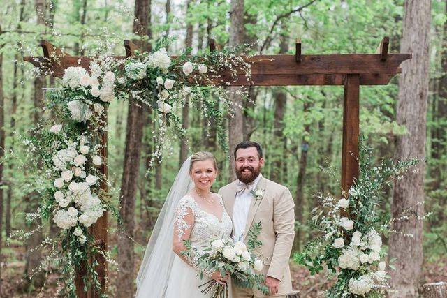 Rustic arch of whites