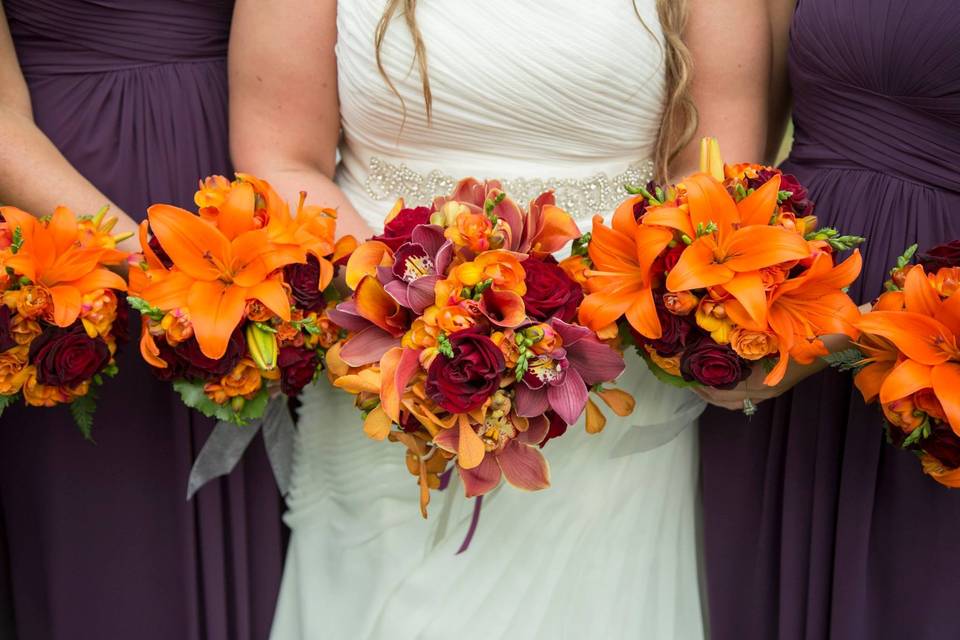 Red and orange flowers