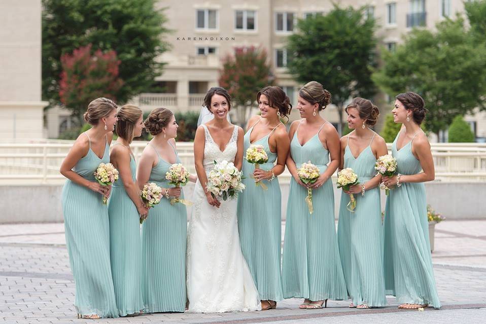 Bride and her bridesmaids