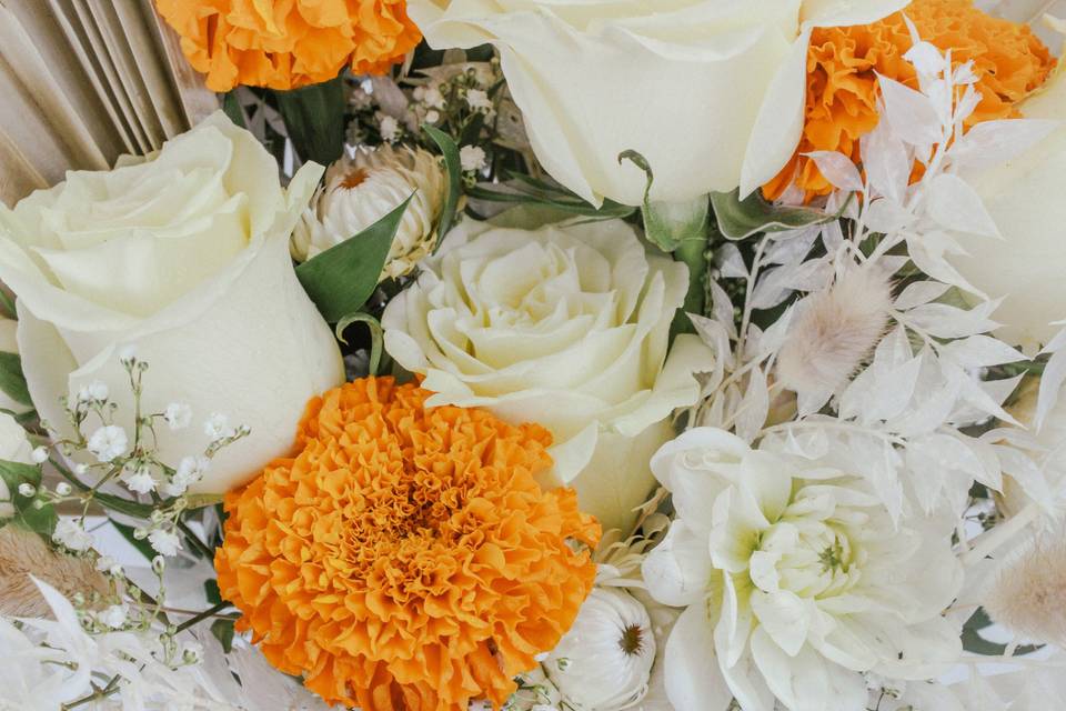 Marigold and Rose Bouquet