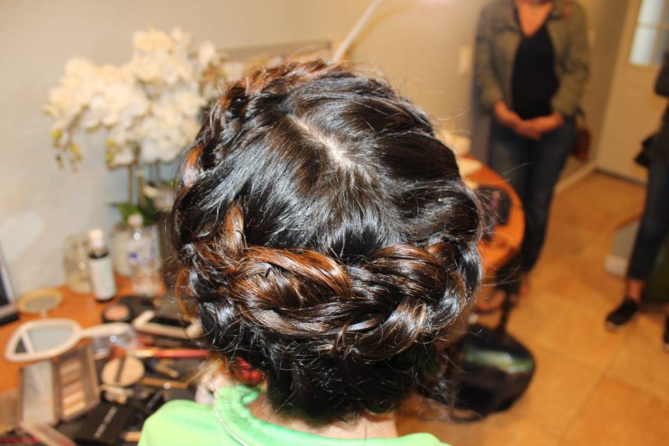 Braided crown hairstyle