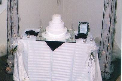 Metal Arch Cake Table for Crystal/Metal themed wedding