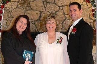 One of our officiants with a newly married couple