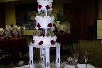 Metal Arch Cake Table for Crystal/Metal themed wedding