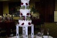 Burgundy and Lime themed wedding, Cake table