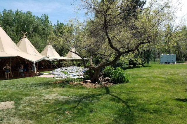 Outdoor wedding on the golf course at Hay Stack Hearth in Niwot, Colorado