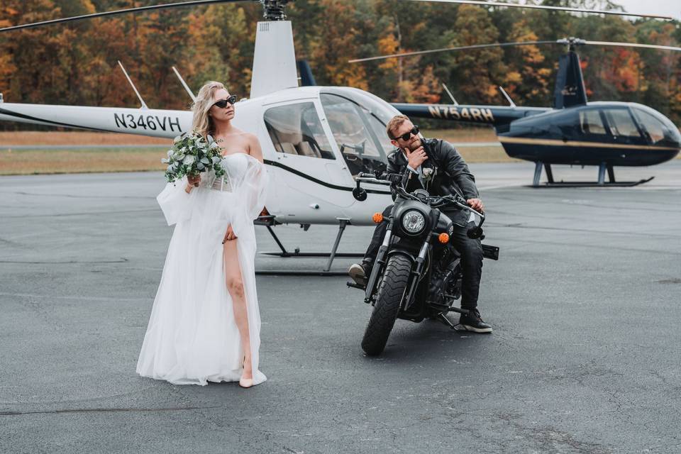 Just married and ready for takeoff
