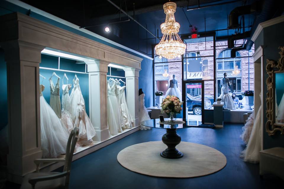 Wedding gowns in the store