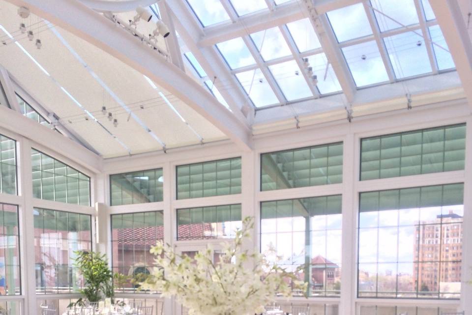 Loyola's Palm Court atrium- Lake Shore Campus