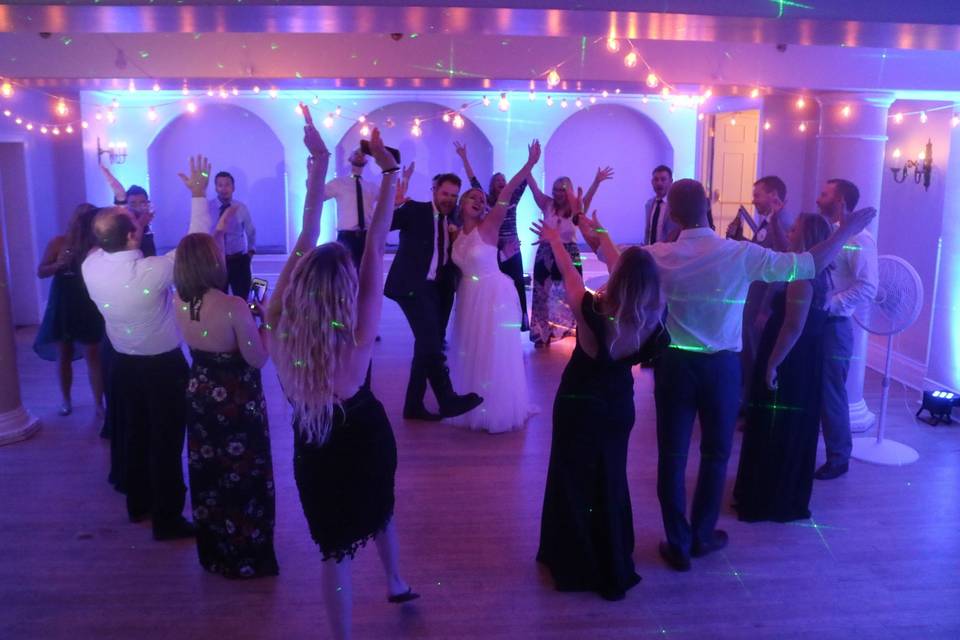 Hands up for the bride and gro