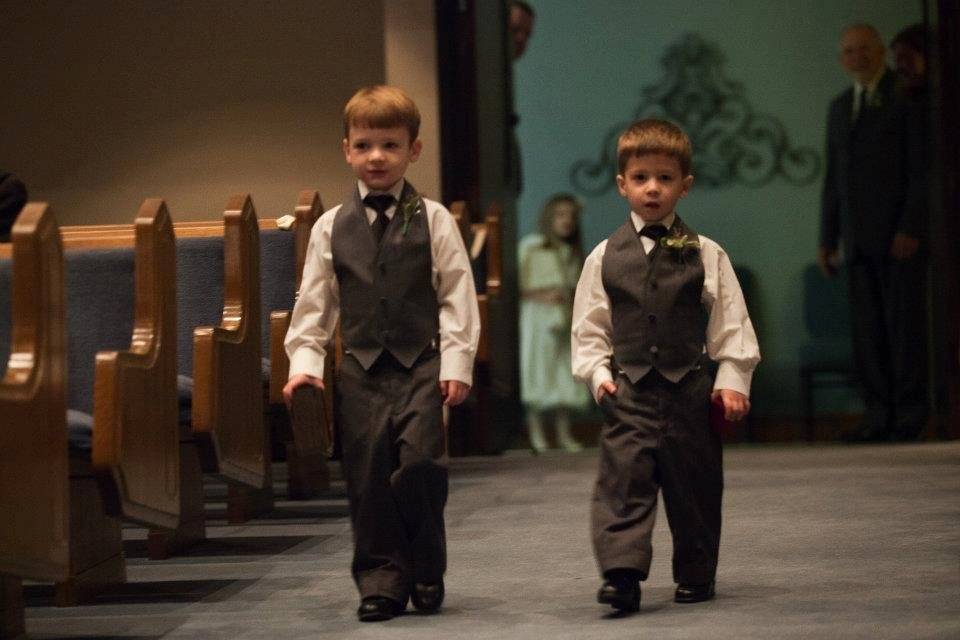 Two boys wearing tux