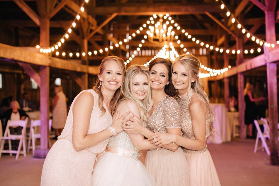 Bride and bridesmaids