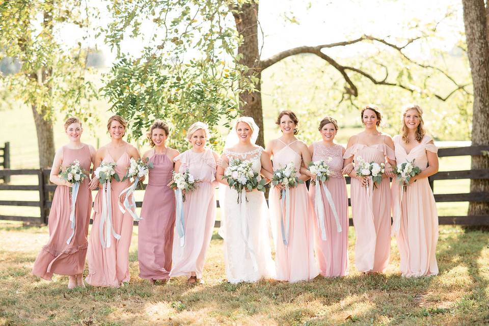 Bride and bridesmaids