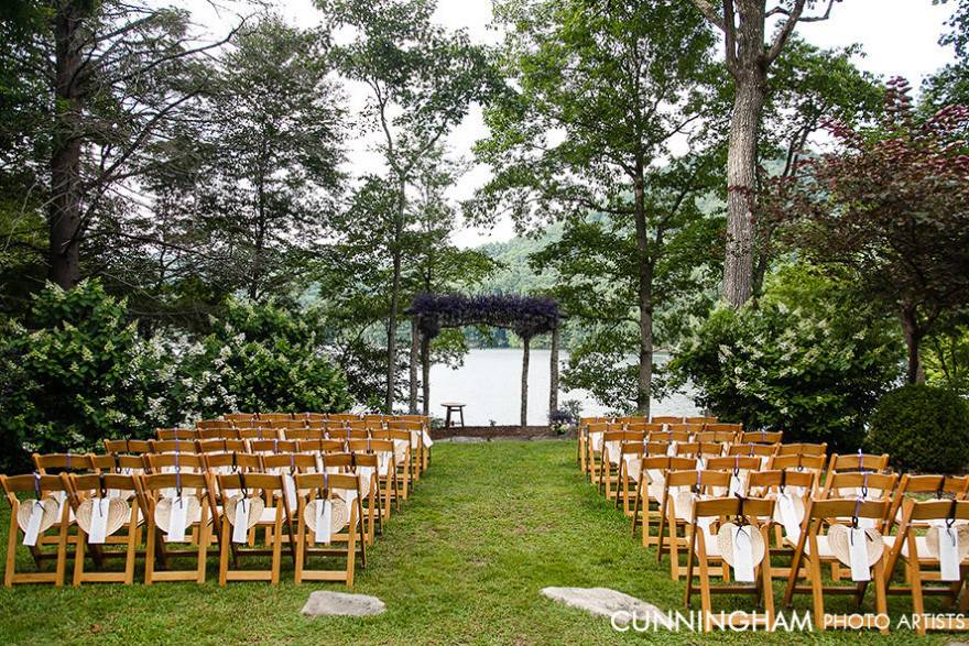 Waterfront ceremony setup