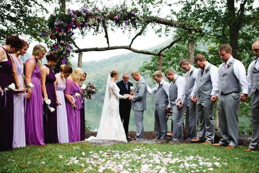 Exchanging vows in nature