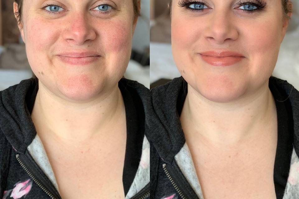 Bridesmaid before & after