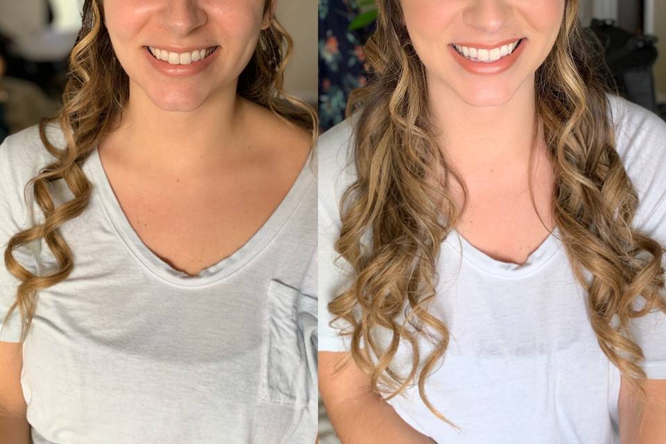 Beautiful bride before/after