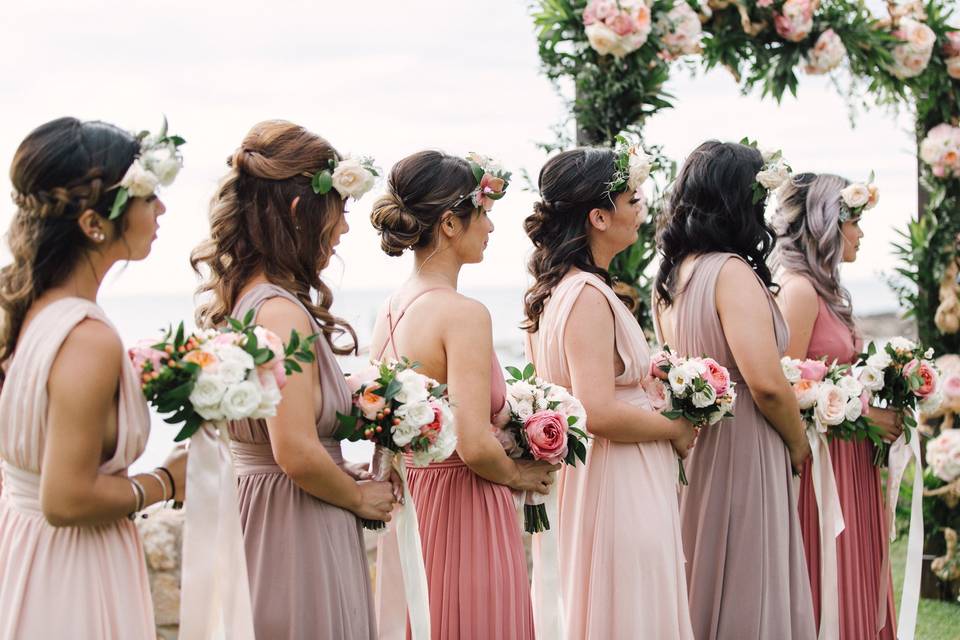 Bridal party at the altar