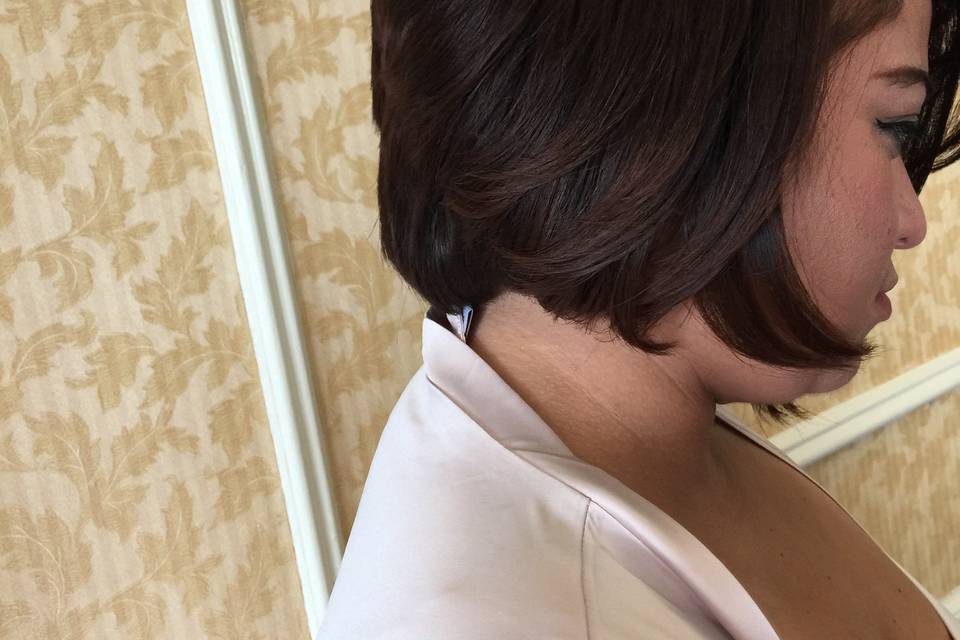 Sleek Blowout on short hair