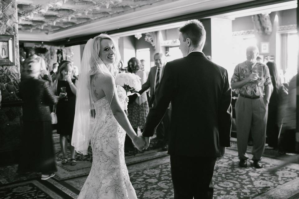 Entering the reception