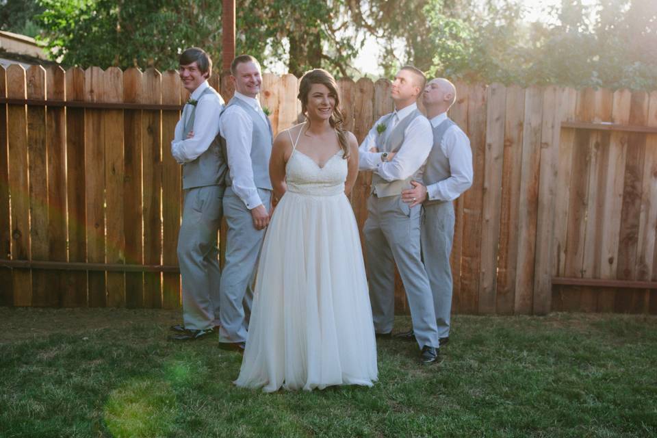 Bride and groomsmen