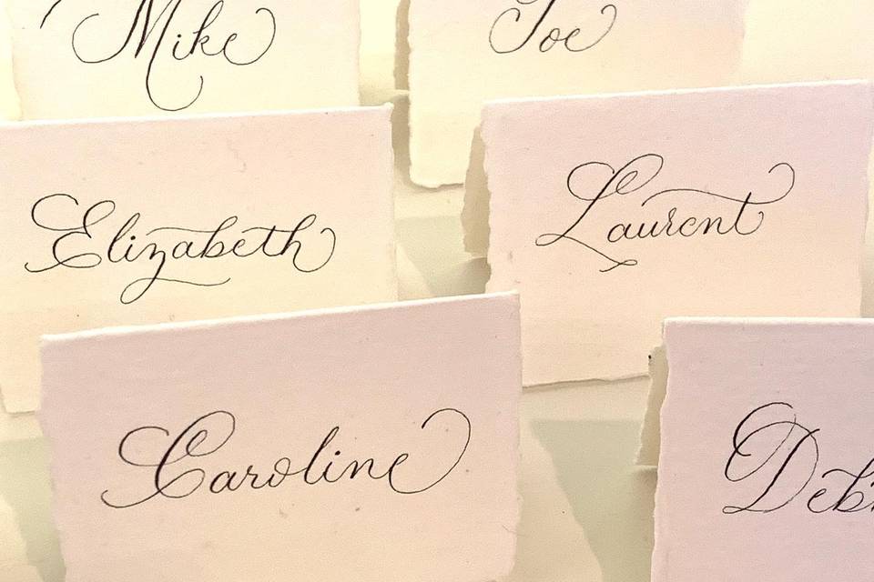 Handwritten place cards