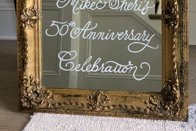 Large mirror event sign