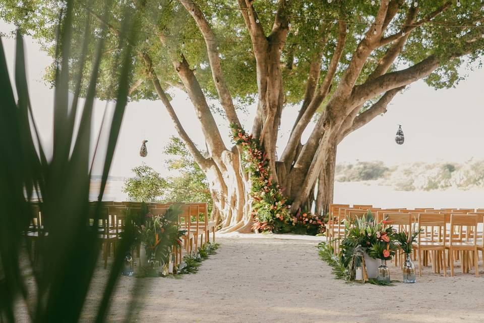 Tropical Decor wedding