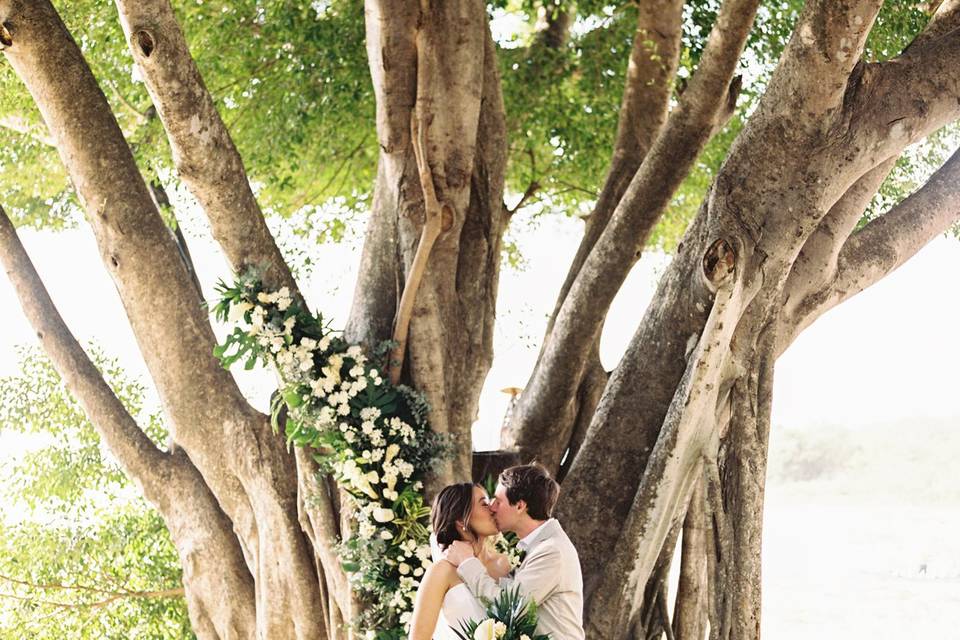 White Tropical Wedding