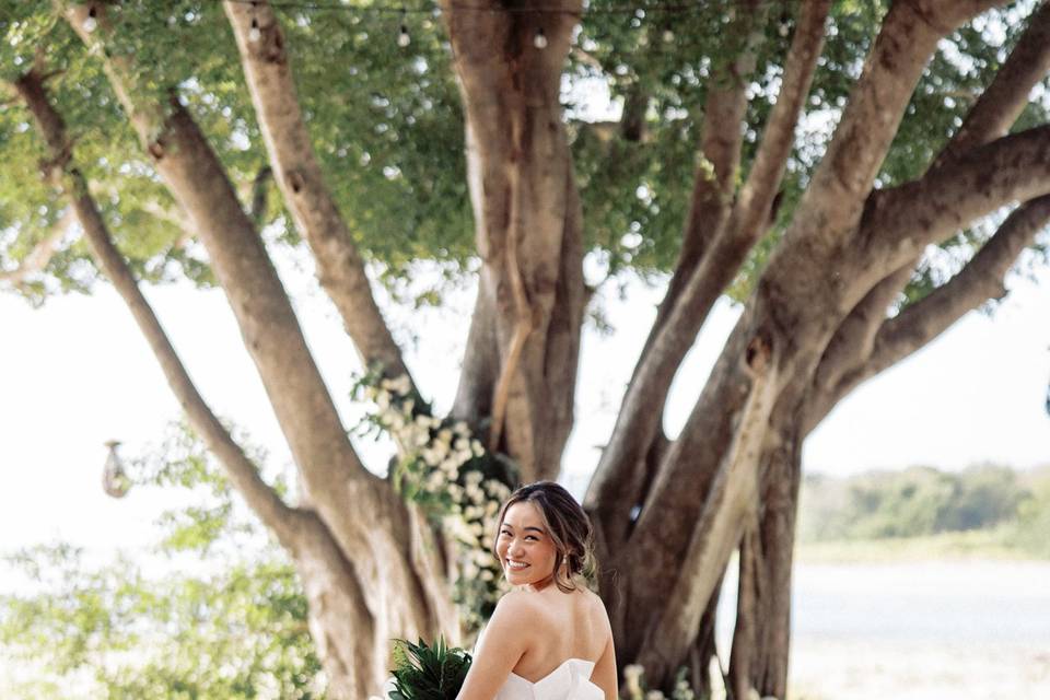 White Tropical Wedding