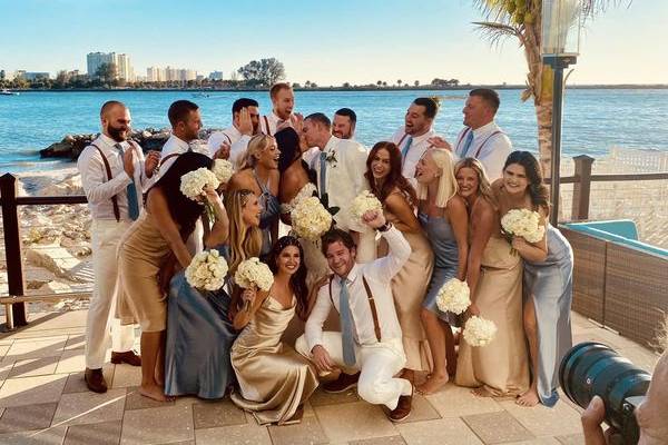 Blue & Gold Bridal Party