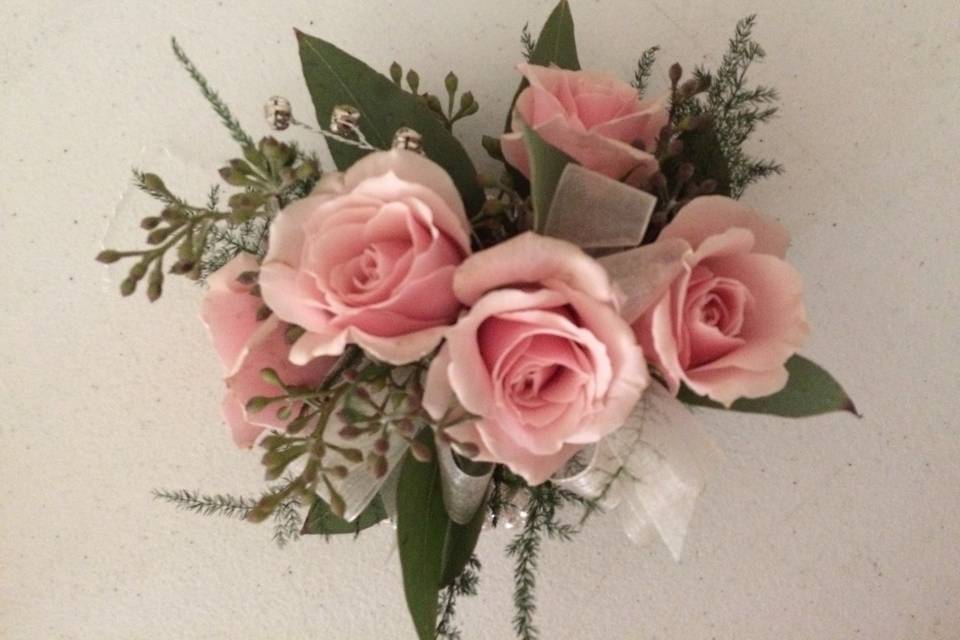 Pink Spray Rose Corsage