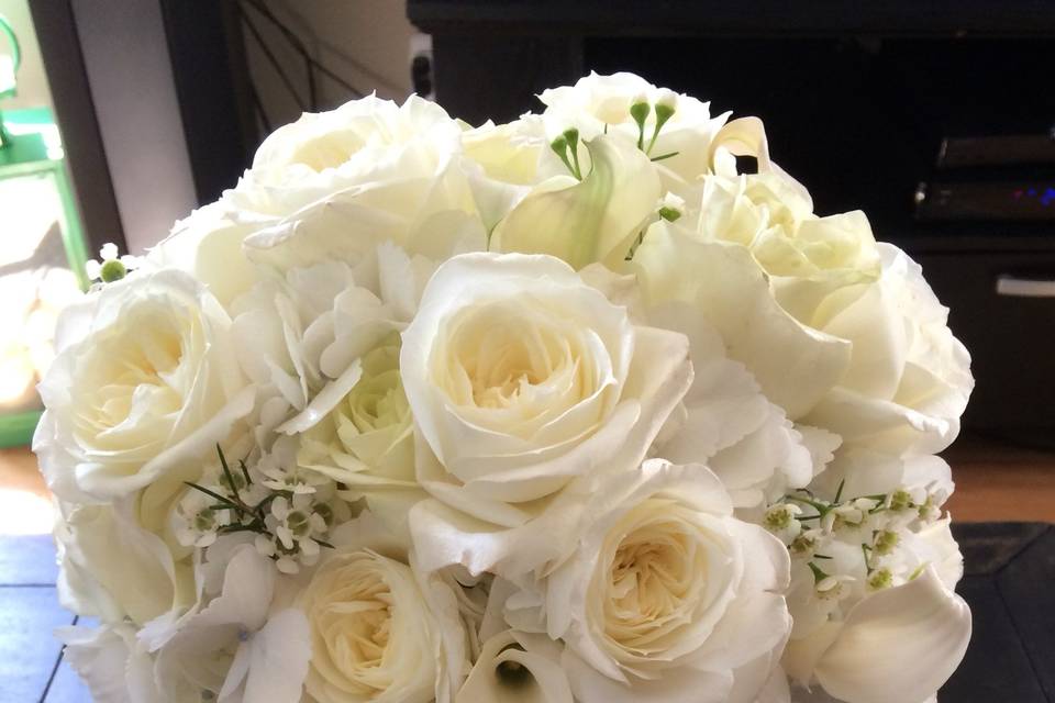 White Rose Bridal Bouquet