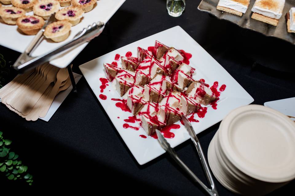 Cheesecake Bites w/ Coulis