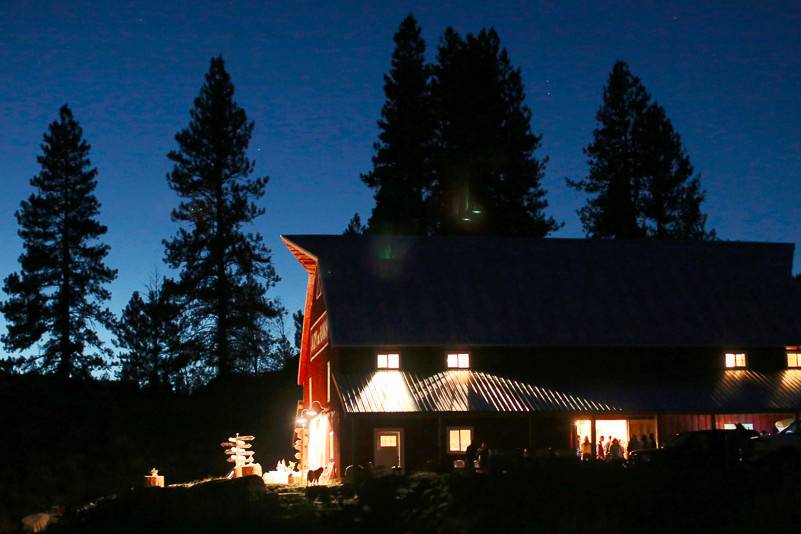 The barn at night