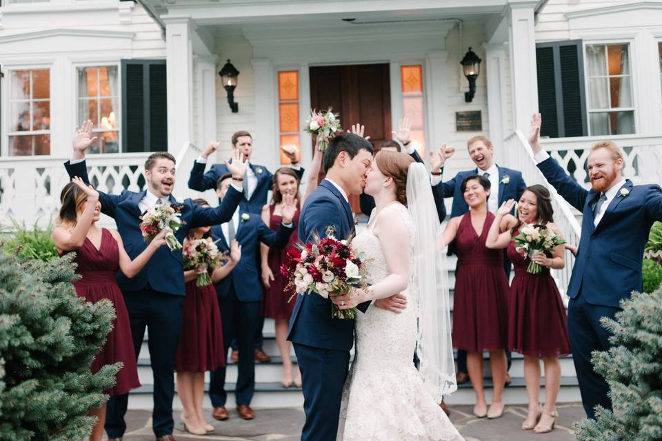 Couple traditional kiss