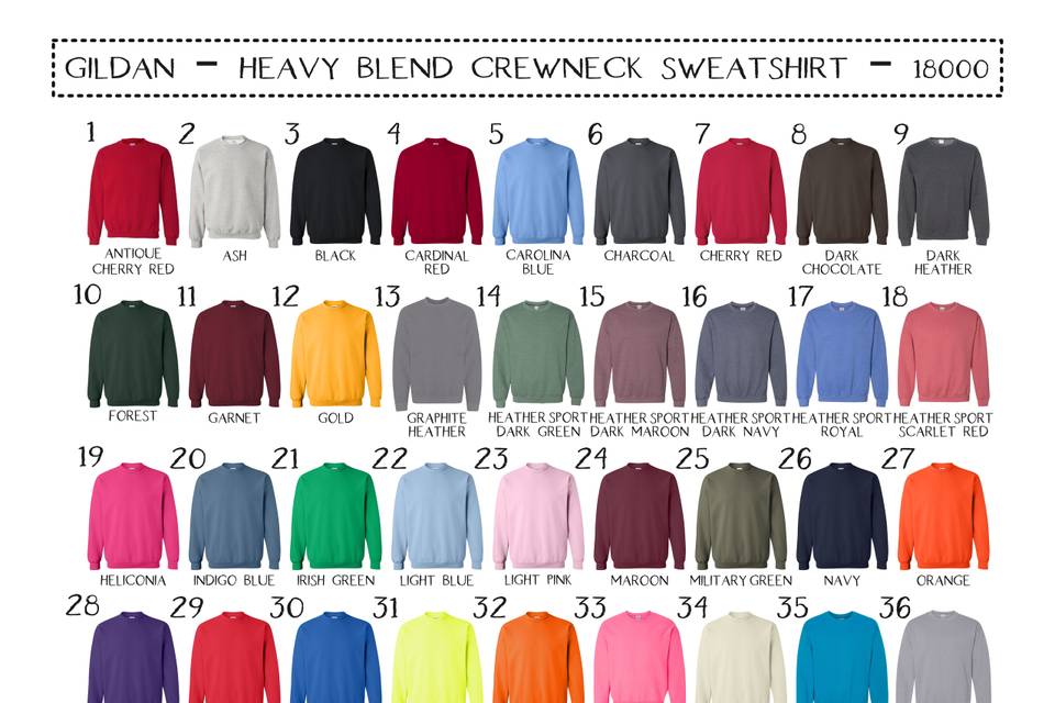 Crewneck Sweatshirt Colors