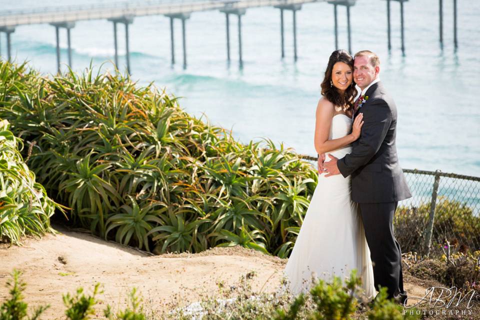 Couple shot by the beach