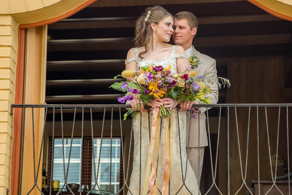 Couple by the balcony