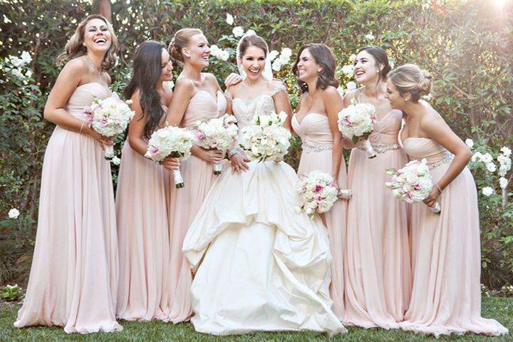 Bride with her bridesmaids