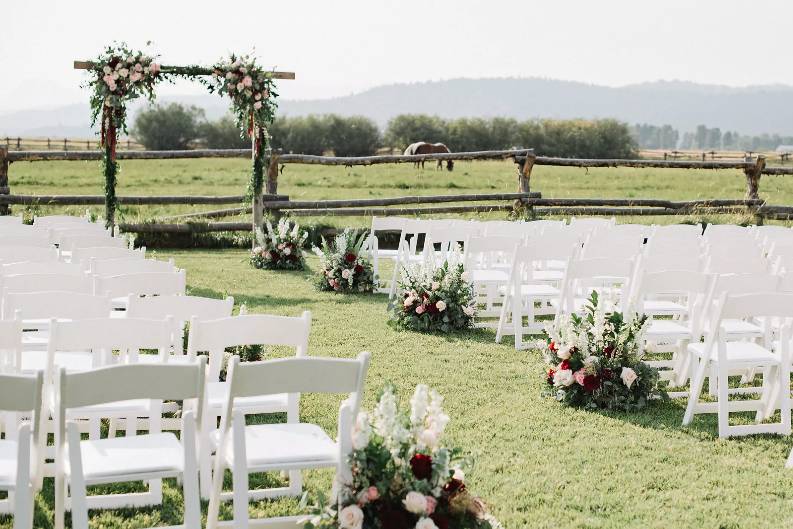 Outdoor ceremony on the ranch