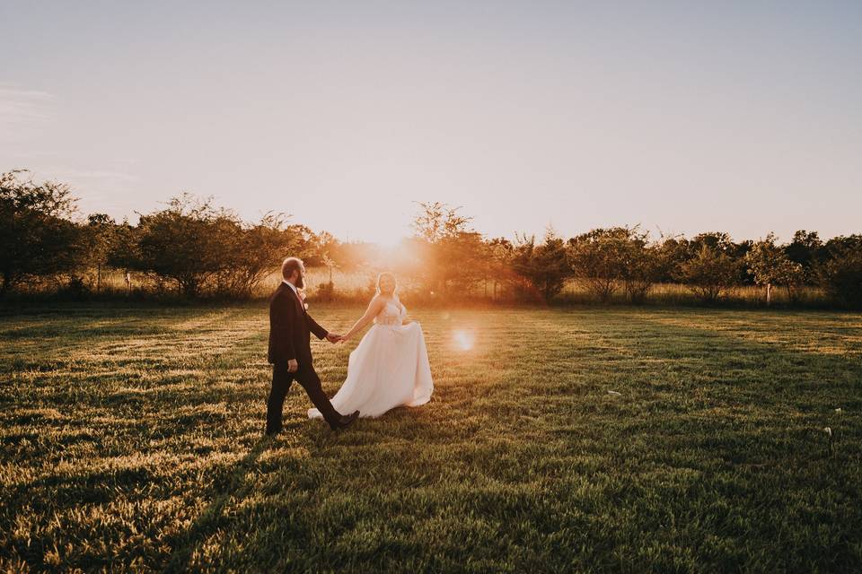 Sunset pictures in the field