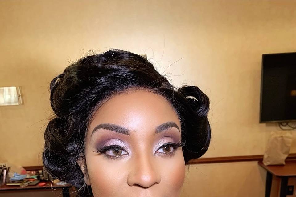 Bride full glam makeup