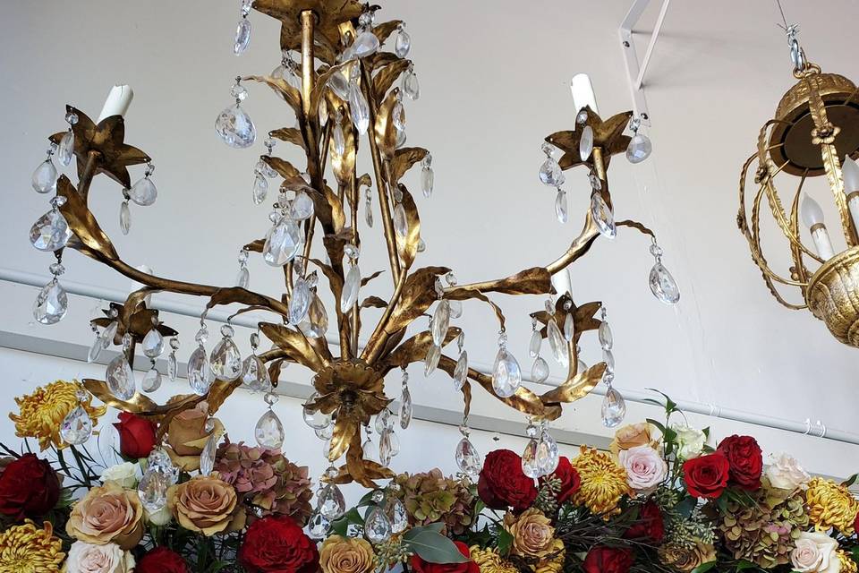 Florals and chandelier