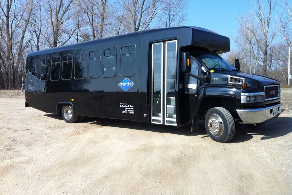 A 32 passenger Executive Coach, one of our most popular mini coaches