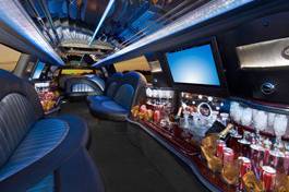 Interior of a limousine