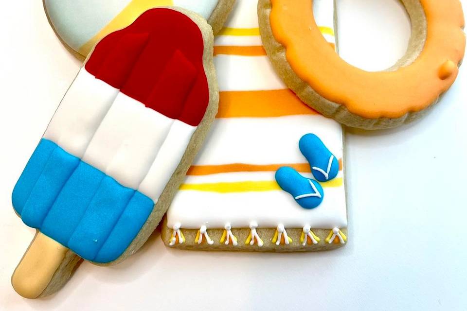 Summer-themed cookies