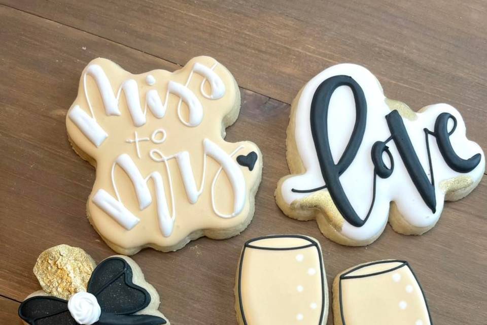 Wedding-themed cookies