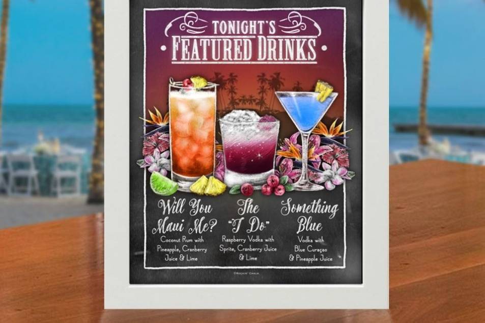 Tropical Beach Drink Sign