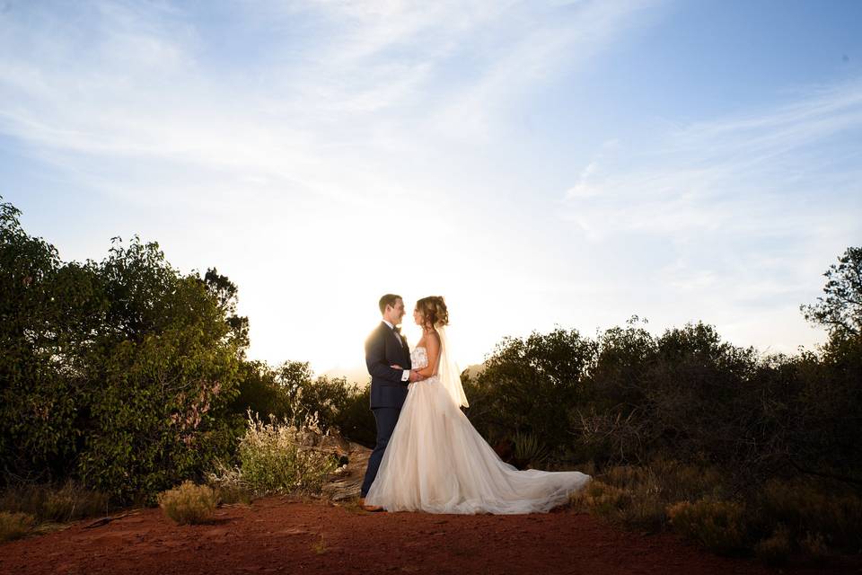 Sedona Wedding portraits at Schnebly Hill Sedona